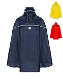 HOCK Fahrrad Regenponcho mit neuer Kapuzenform - Fahrradponcho Wasserdicht mit Reflektoren - Herren...