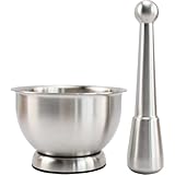 Uzztfa Mörser- Und Stößel-Set Aus Edelstahl, Gewürzmühle, Pillenzerkleinerer, Kräuterschale,...