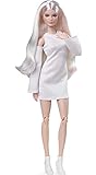 Barbie GXB28 - Signature Looks Puppe (groß, blond), bewegliche Modepuppe mit weißem Kleid und...