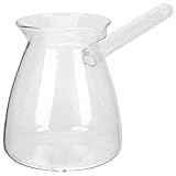 HEMOTON Türkische Kaffeekanne Induktion Türkische Teekanne Kleine Kaffeekanne Glas 450ml Glas...