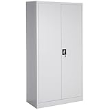 TecTake 800633 Abschließbarer Spind, Aktenschrank mit 6 Fächern und Kleiderstange, Leichte...