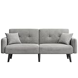 Vesgantti 3 sitzer Sofa Schlafsofa 187CM, Leinentuch Modern 3er Sofa mit Schlaffunktion...