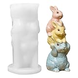 Silikonformen Gießformen Ostern, 3D Osterhase Kerzen Silikonform Ostern Hase Gips Zum Gießen...