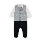 Steiff Baby-Jungen Set Strampler + T-Shirt Langarm Unterwäsche, Navy, 80