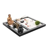 HEALSOPTHY 1 Schachtel Zen Garten Holz Sandkasten Zen Meditation Schreibtisch Ornament Wohnzimmer...