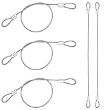 Thinp 5Stück Sicherheitskabel Edelstahl,Stahlseil mit Ösen,30cm X 2mm Drahtseil,Sicherungsseil...
