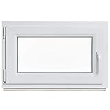 Kellerfenster - Kunststoff - Fenster - weiß - BxH: 90 x 55 cm - DIN links - 2-fach-Verglasung -...