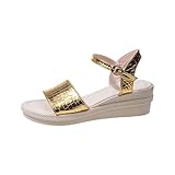 biJerou Frauen Casual Seite Hohl Gürtel Schnalle Slope Bottom Römische Schuhe Sommer Sandalen...