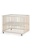 Sämann Laufstall Baby 75x100 cm | TÜV geprüft | stufenlos höhenverstellbar | Laufgitter Premium...