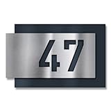 Metzler modernes Hausnummer - Pulverbeschichtung in Anthrazit RAL 7016 – individuellen Hausnummer...