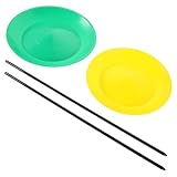 LALADEFIEE 2 Stück Teiliges Jonglier Set mit Farbigen Teller und Stäben Robustes Zirkus jonglier...