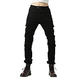 HOMDECR Damen Slim Fit Motorrad Jeans mit Protektoren Knie Und Hüftprotektoren Stretch Slim Fit...