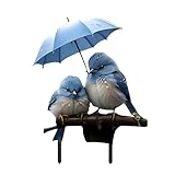 Birtern Dekorative Pflanzstäbe, 2D-Acryl-Blumentopf-Einsatz, Dekoration, Vogel mit Regenschirm,...