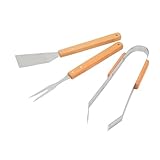 Edelstahl-Grillwerkzeug-Set, stabile Gabelschaufel, Clip für den Innen- und Außenbereich