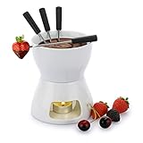 SUMNACON Keramike Schokofondue-Topf-Set mit 4 Gabeln Schoko Fondueset Käsefondue für Schokolade...