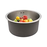 Runde Unterbau-Küchenspüle 41cm Durchmesser Runde Spüle Abflussrohrs 5.5*55cm Edelstahlspüle mit...