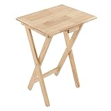 Riuulity Klappbarer Tabletttisch aus Holz, Mehrzweck-Tische für Kleine Wohnungen, Holzklapptisch,...