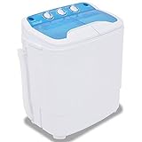 vidaXL Mini Waschmaschine mit Schleuder 2 Kammern 15-Minuten-Timer Wäscheschleuder Waschautomat...