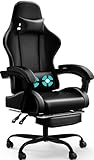 Devoko Massage Gaming Stuhl, Computer Bürostuhl mit Fußstütze, Racing Gamer Stuhl 150kg...