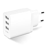 ARCCRA Mehrfach USB Ladegerät 15,5W Adapter Steckdose mit 3-Port, 5V3,1A USB Stecker, Netzteil für...