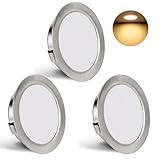 YindaLux 3er Set LED Einbaustrahler 230V 3W 3000K Warmweiß, LED Spot Ultra Flach 300LM Bohrloch...