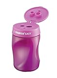 STABILO - Ergonomischer Dosen-Spitzer für Rechtshänder - EASYsharpener - 3 in 1 - pink