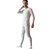 Generisch Thermounterwäsche Set Herren Winter Langarmshirt und Thermohose Sets mit Samtfutter...