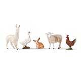 SCHLEICH Farm World | Bauernhof Tiere Set 77536 mit Kaninchen, Gans, Huhn, Schaf und Lama |...