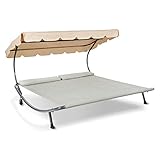 LECO Outdoor-Doppelliege Original – Sonnenliege, Gartenliege mit Sonnendach für zwei Personen...