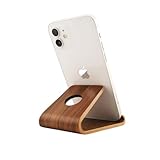 Smartify® Handyhalter aus Walnussholz Handy Halterung für iPhone, Samsung, iPad, Kindle - Holz...