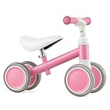 COSTWAY Laufrad ab 1 Jahr, Lauflernrad mit 4 Räder, Baby Spielzeug mit höhenverstellbarem Griff...