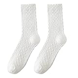 Damen Herbst und Winter passende verdickte warme Mittelrohrsocken Frauen dicke Socken 100 Baumwolle...