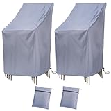 Ricyea 2 Stück Gartenstühle Abdeckung Wasserdicht, Winddicht, UV-Beständiges Gartenstuhl...
