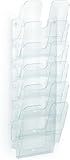 Durable Prospekthalter Wand (Flexiplus 6 Zeitschriftenhalter A4 Hochformat) 1 Set, transparent,...