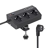 Tischsteckdose mit USB C PD 20W, 4000W/16A Steckdosenleiste Schreibtisch, STGAROT 3 Fach...