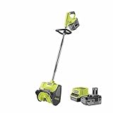 Ryobi Schneebürste/Schneefräse RY18ST25A-140, 18 V ONE+, 25cm Räumbreite, 6m Wurfweite, Grün,...