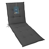 LILENO HOME Sonnenliege Auflage als [1er Set - Rollliege] in Uni Anthrazit (Tami) - Gartenliegen...