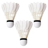 Stibtmr 3 Stück Federball Bälle Badminton Bälle Naturfederbälle Badminton Badmintonball Set...