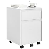 WOLTU Rollcontainer, Aktenschrank mit 2 Schubladen, mobiler Büroschrank, Schreibtisch Unterschrank,...