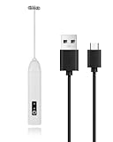 Milchaufschäumer Handheld Wiederaufladbar, Elektrischer Milchschäumer mit USB-C, 3-Stufen Mini...