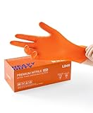 LANON 8 Mil Orange Einweghandschuhe Nitrilhandschuhe, Mechaniker, Langlebig, Lebensmittelecht,...