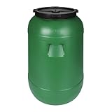 F & R Regentonne mit Deckel 120 Liter aus HDPE I Futtertonne Pferd I Wassertank Fass Tonne mit...