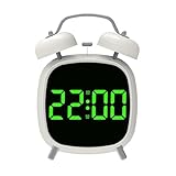 Bokcztml Doppelglocken-Wecker mit Nachtlicht, lauter Wecker mit großem LED-Display, 3...