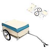 Fahrradanhänger, Klappbar Lastenanhänger, Transportanhänger mit Kupplung, Große Ladefläche...