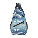 WXXWXD Bedruckte modische Umhängetasche mit blauem Himmel und weißen Wolken, Outdoor, Wandern,...