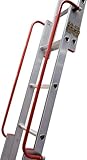 BPS Aluminium-Bodentreppe 3-teilig | Dachbodentreppe mit Handlauf, D-Sprossen, Aufbewahrungspfahl,...