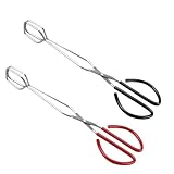 ZMdooreasy Edelstahl-Schere, Lebensmittelzange mit Komfortgriff, Grill- und Küchen-Kochwerkzeug zum...