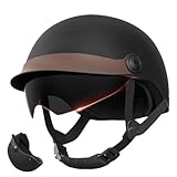 Yonuaret Rollerhelm für Motorroller, Scooter, Moped und Mofa - Komfortabler Jethelm mit Visier für...