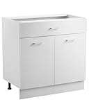 VEVOR weißer Unterschrank Küchenschrank mit Schubladen (800 x 475 x 816 mm)...