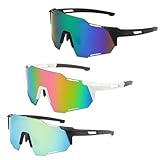 YANGUN 3 Stück Fahrradbrille Sonnenbrille, Schnelle Brille, Sportbrille, Polarisiert selbsttönend...